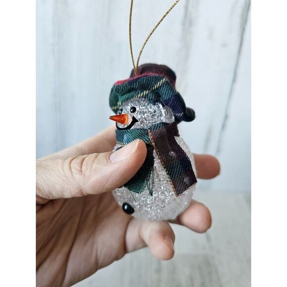 Glitter heart snowman star ornament Xmas tree - Picture 12 of 14